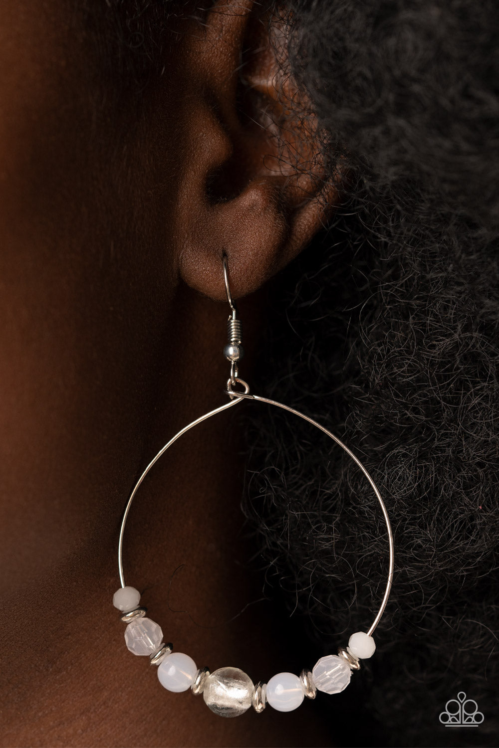 Ambient Afterglow - White Earrings - Paparazzi Accessories