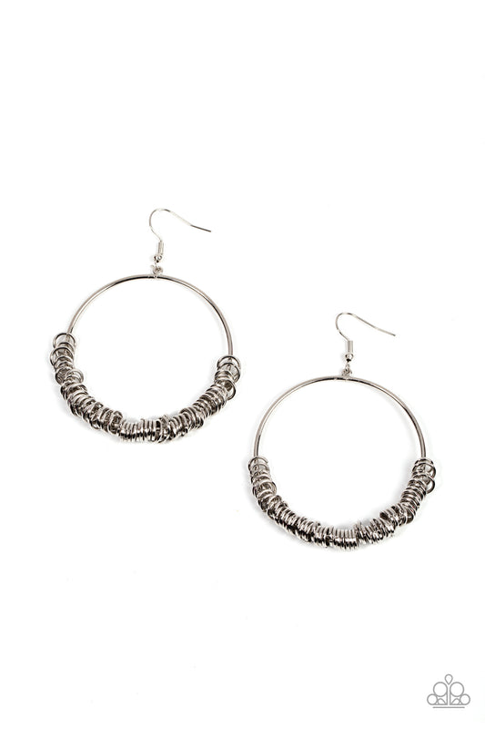 Retro Ringleader - Silver Earrings - Paparazzi Accessoreis