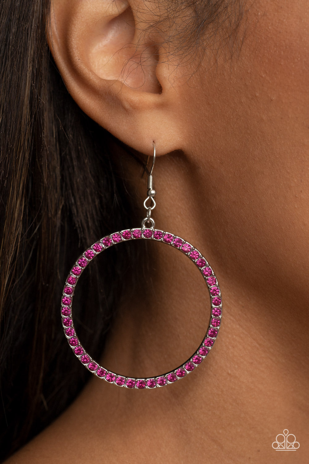 Head-Turning Halo - Pink Earrings - Paparazzi Accessories