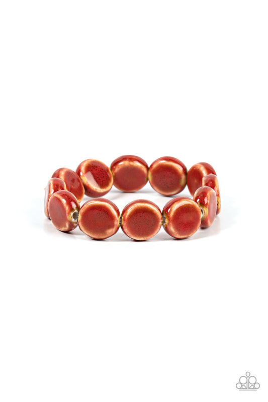 Earthy Entrada - Red Bracelet - Paparazzi Accessories