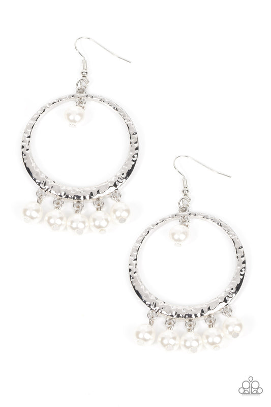 Luscious Luxury - White Earrings - Paparazzzi Accessories