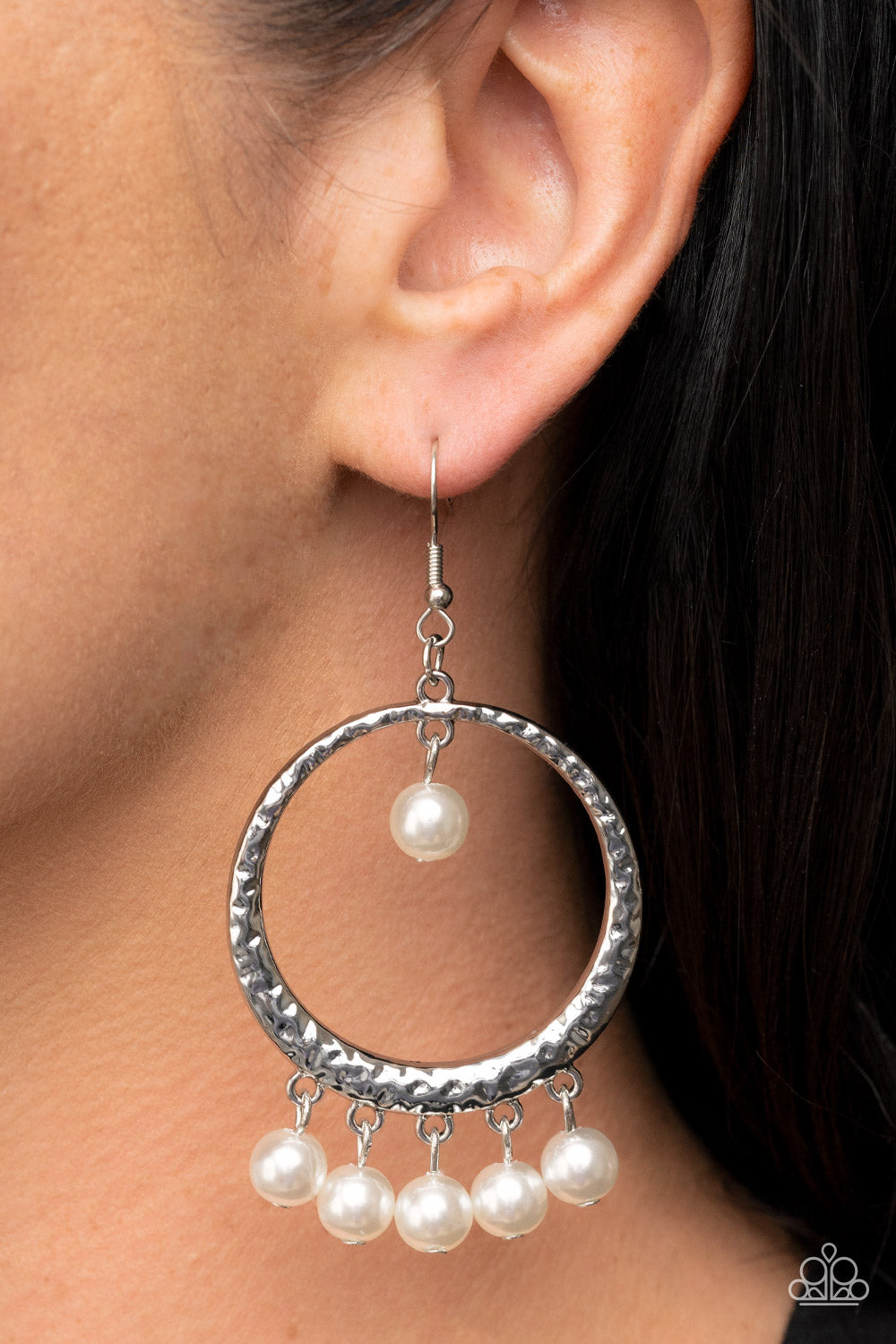 Luscious Luxury - White Earrings - Paparazzzi Accessories