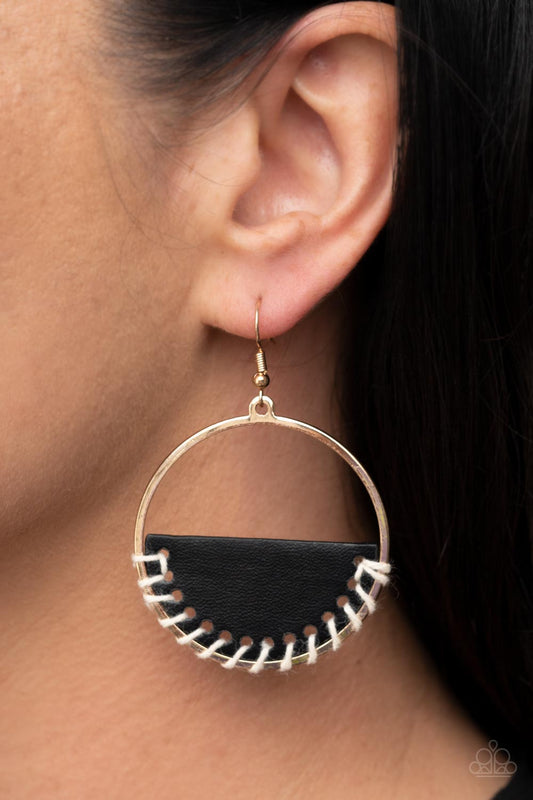 Lavishly Laid Back - Black Earrings - Paparazzi Accessories