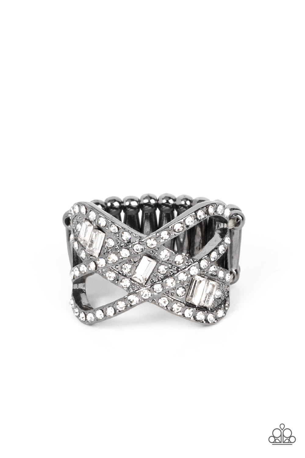 Triple Threat Twinkle - Black Ring - Paparazzi Accessories