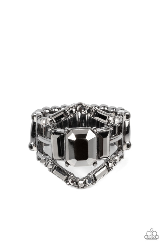 Jazzy Jewels - Black Ring - Paparazzi Accessories