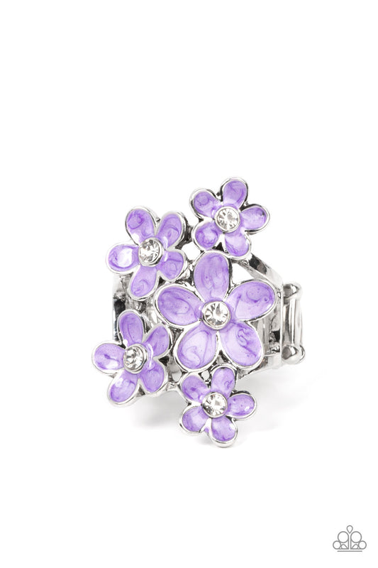 Boastful Blooms - Purple Ring - Paparazzi Accessories