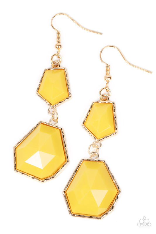 Rio Relic - Yellow Earrings - Paparazzi Accessories
