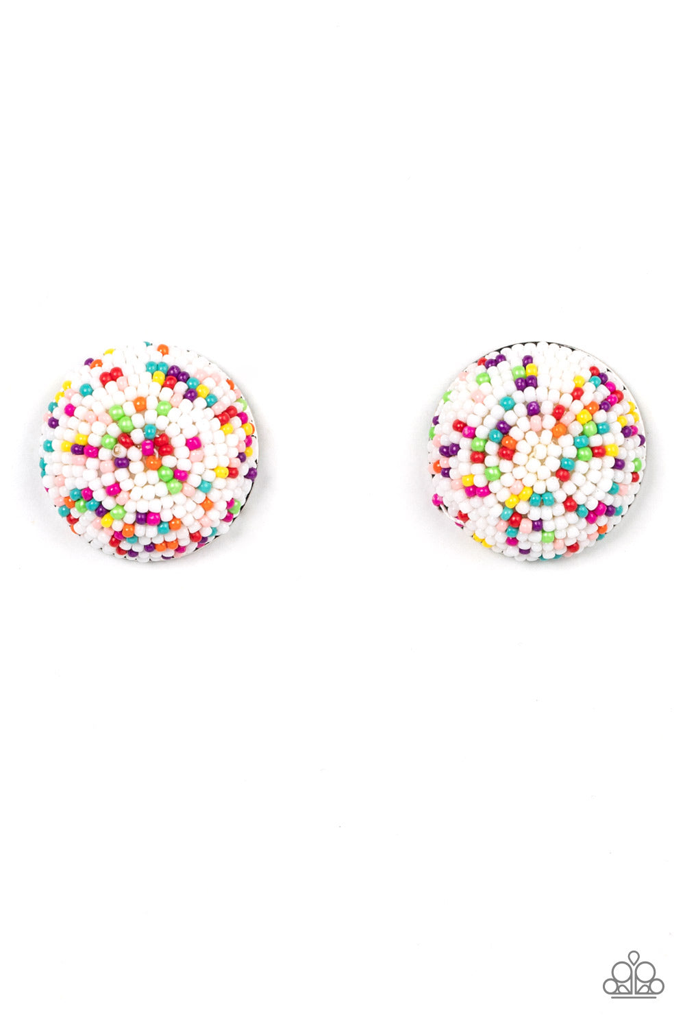 Kaleidoscope Sky - White Earrings -Paparazzi Accessories