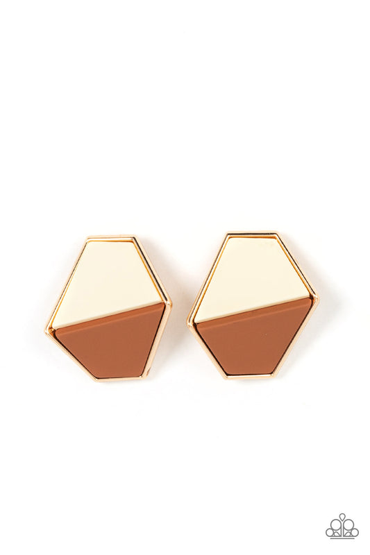 Generically Geometric - Brown Earrings - Paparazzi Accessories