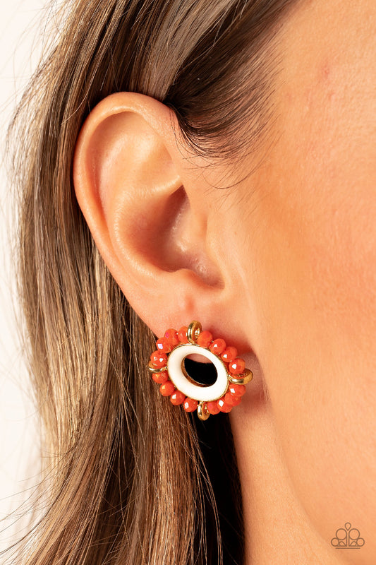 Nautical Notion - Orange Earrings - Paparazzi Accessories