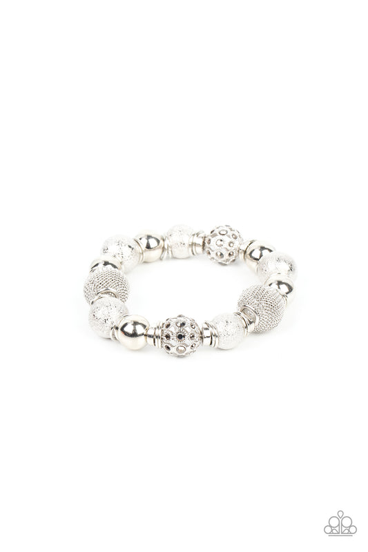 We Totally Mesh - Silver Bracelet - Paparazzi Accessories