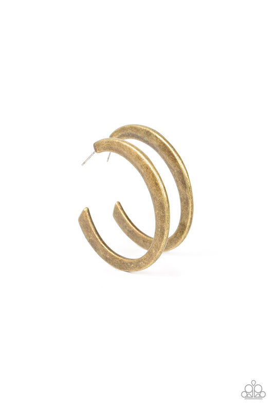 Learning Curve - Brass Earrings - Paparazzi Accessories