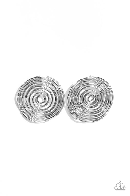 COIL Over - Silver Earrings - Paparazzi Accessories