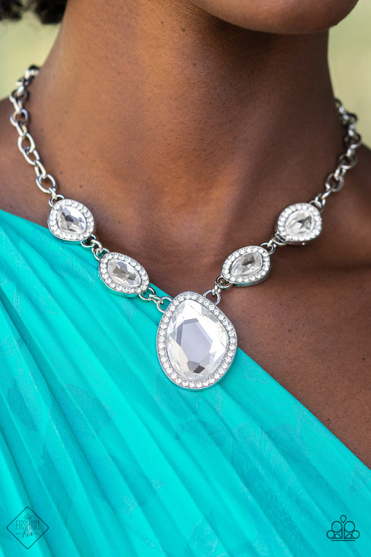 The Upper Echelon - White Necklace - Paparazzi Accessories