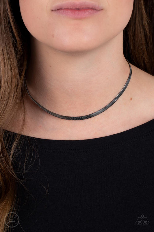 In No Time Flat - Black Necklace - Paparazzi Accessories