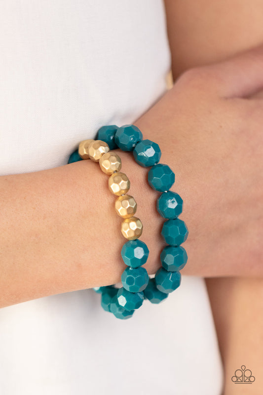 Grecian Glamour - Blue Bracelet - Paparazzi Accessories