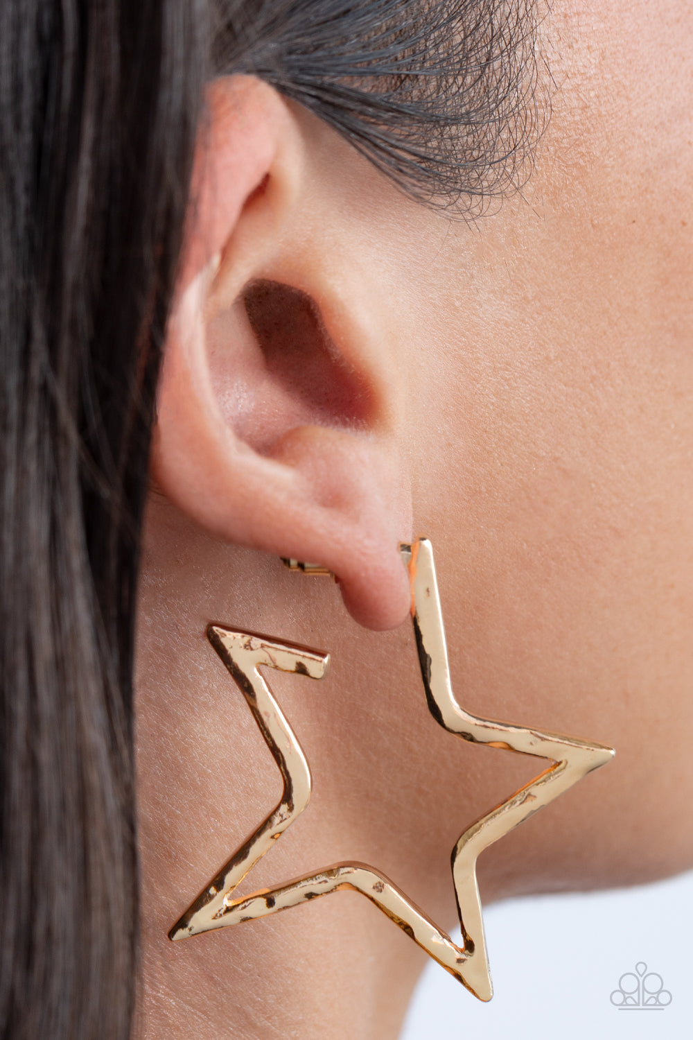 All-Star Attitude - Gold Earrings - Paparazzi Accessories
