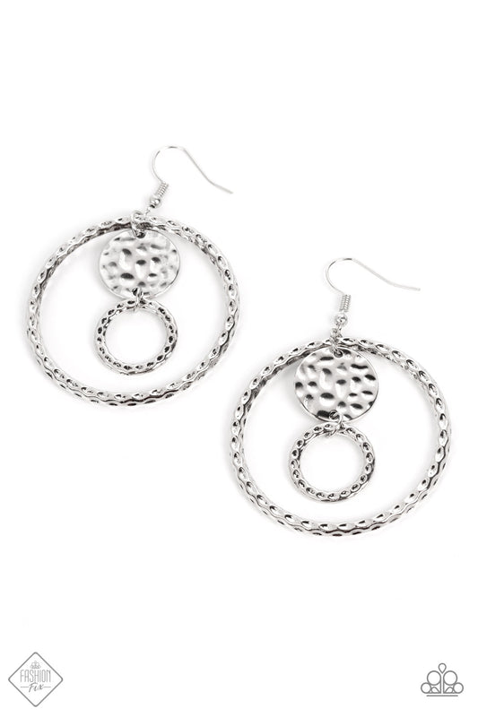 Mojave Metal Art - Silver Earrings - Paparazzi Accessories