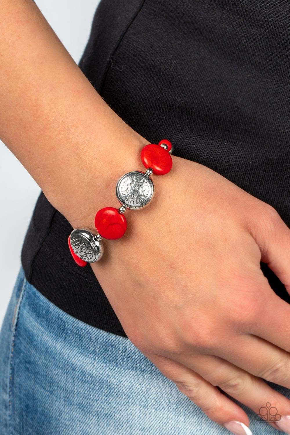 Oasis Orchard - Red Bracelet - Paparazzi Accessories
