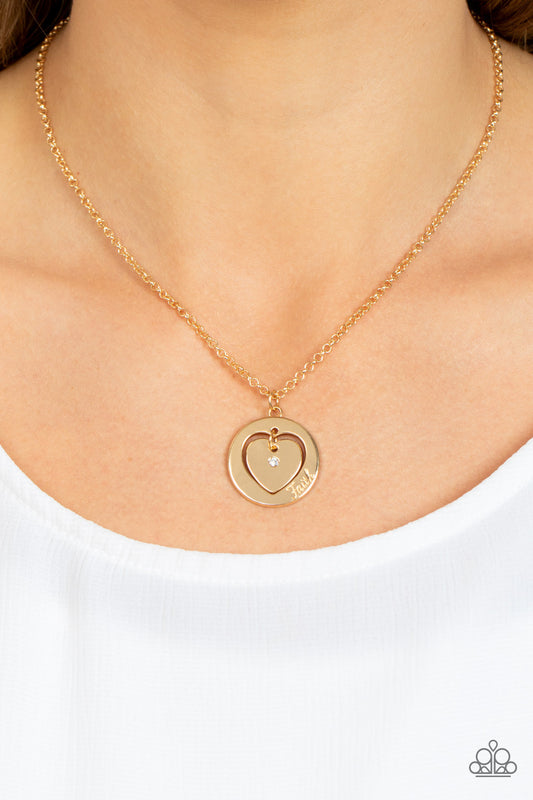 Heart Full of Faith - Gold Necklace - Paparazzi Accessories