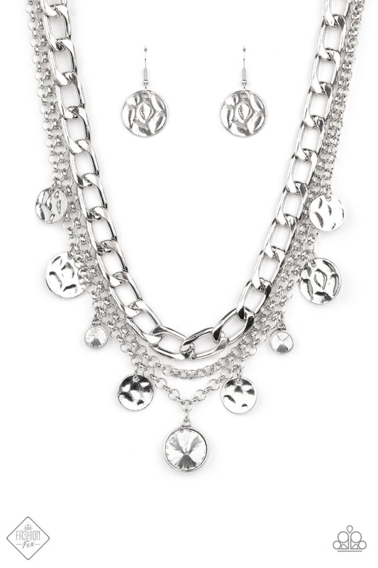 Industrial Noise - White Necklace - Paparazzi Accessories