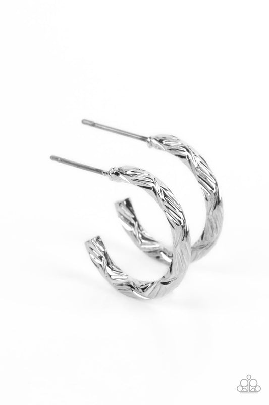 Triumphantly Textured - Silver Earrings - Paparazzi Accessories
