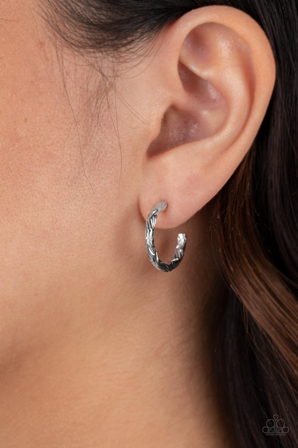 Triumphantly Textured - Silver Earrings - Paparazzi Accessories