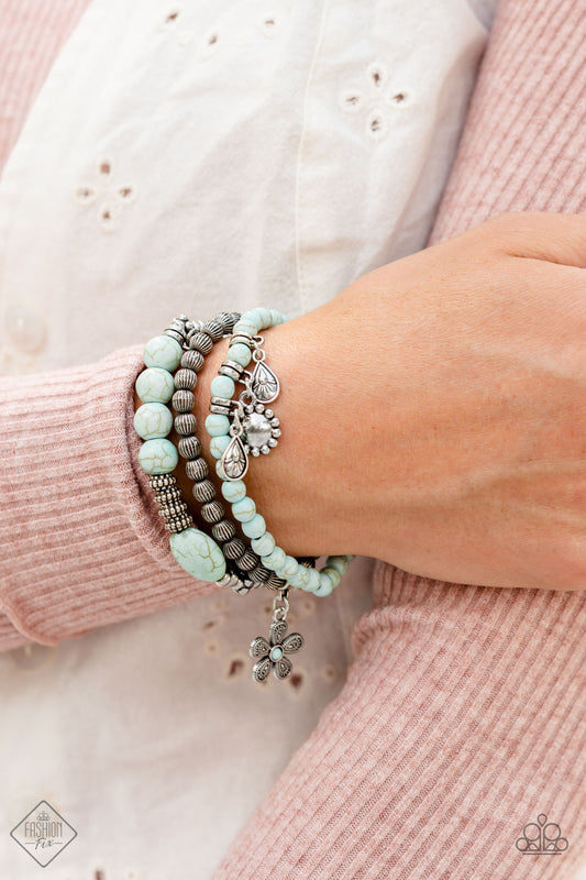 Individual Inflorescence - Blue Bracelet - Paparazzi Accessories