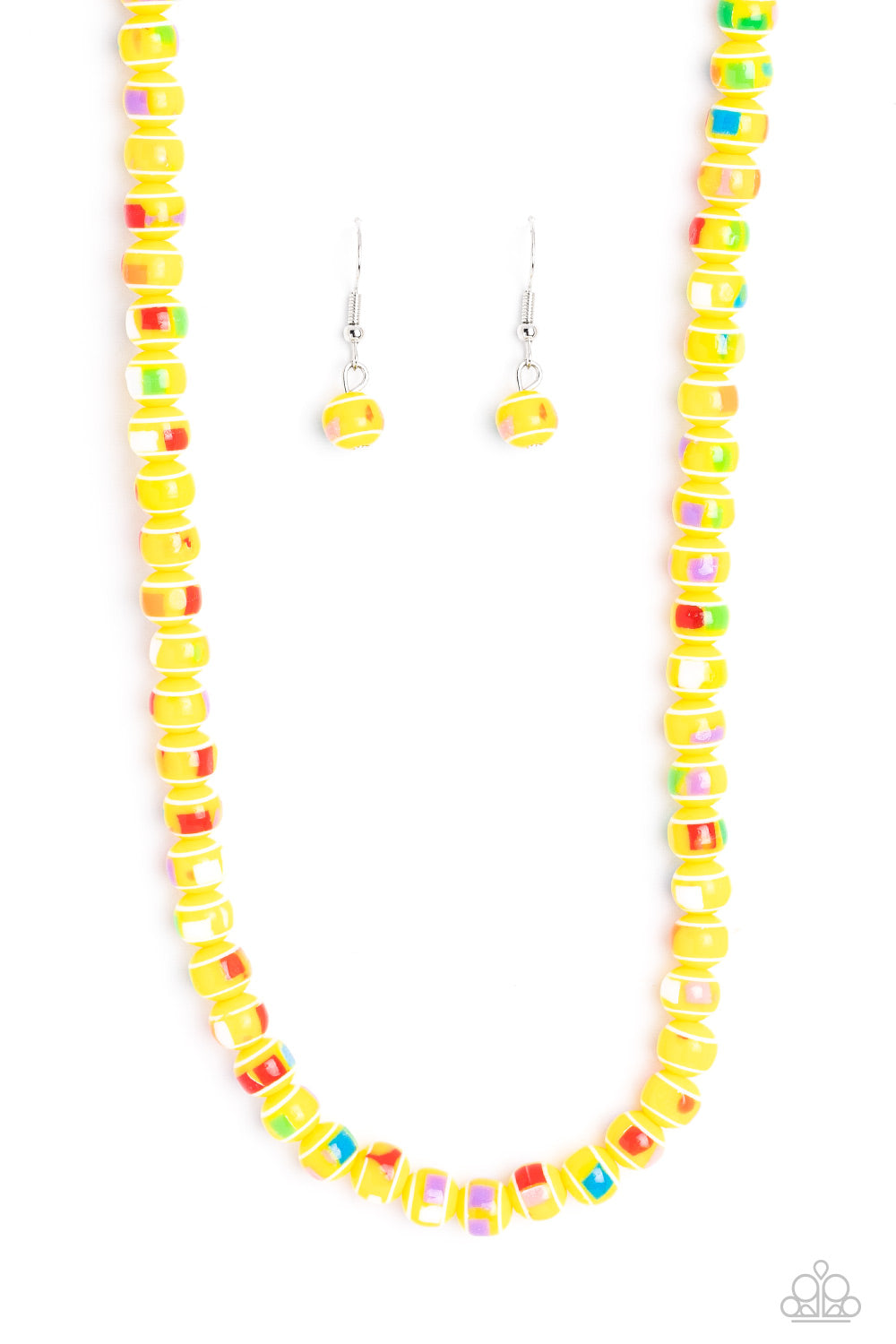 Gobstopper Glamour - Yellow Necklace - Paparazzi Accessories