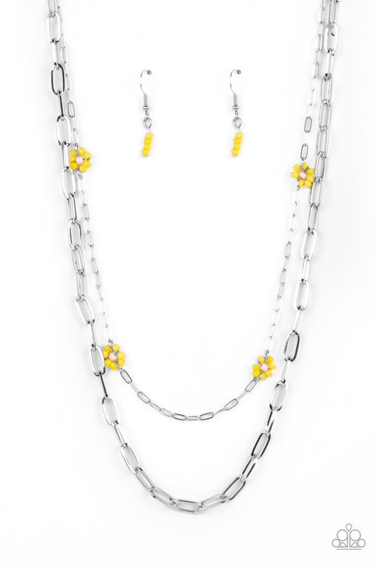 Bold Buds - Yellow Necklace - Paparazzi Accessories