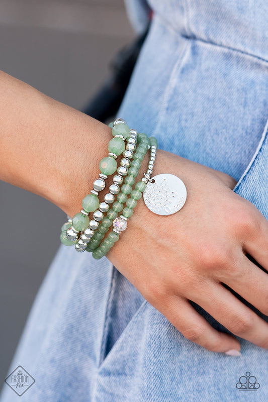 Surfer Style - Green Bracelet - Paparazzi Accessories