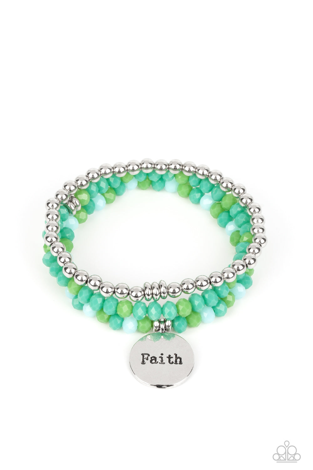 Fashionable Faith - Green Bracelet - Paparazzi Accessories