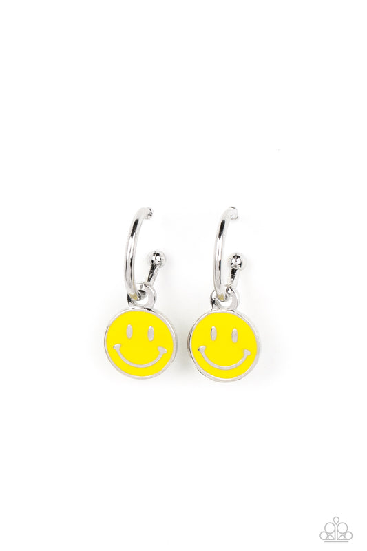 Subtle Smile - Yellow Earrings - Paparazzi Accessories