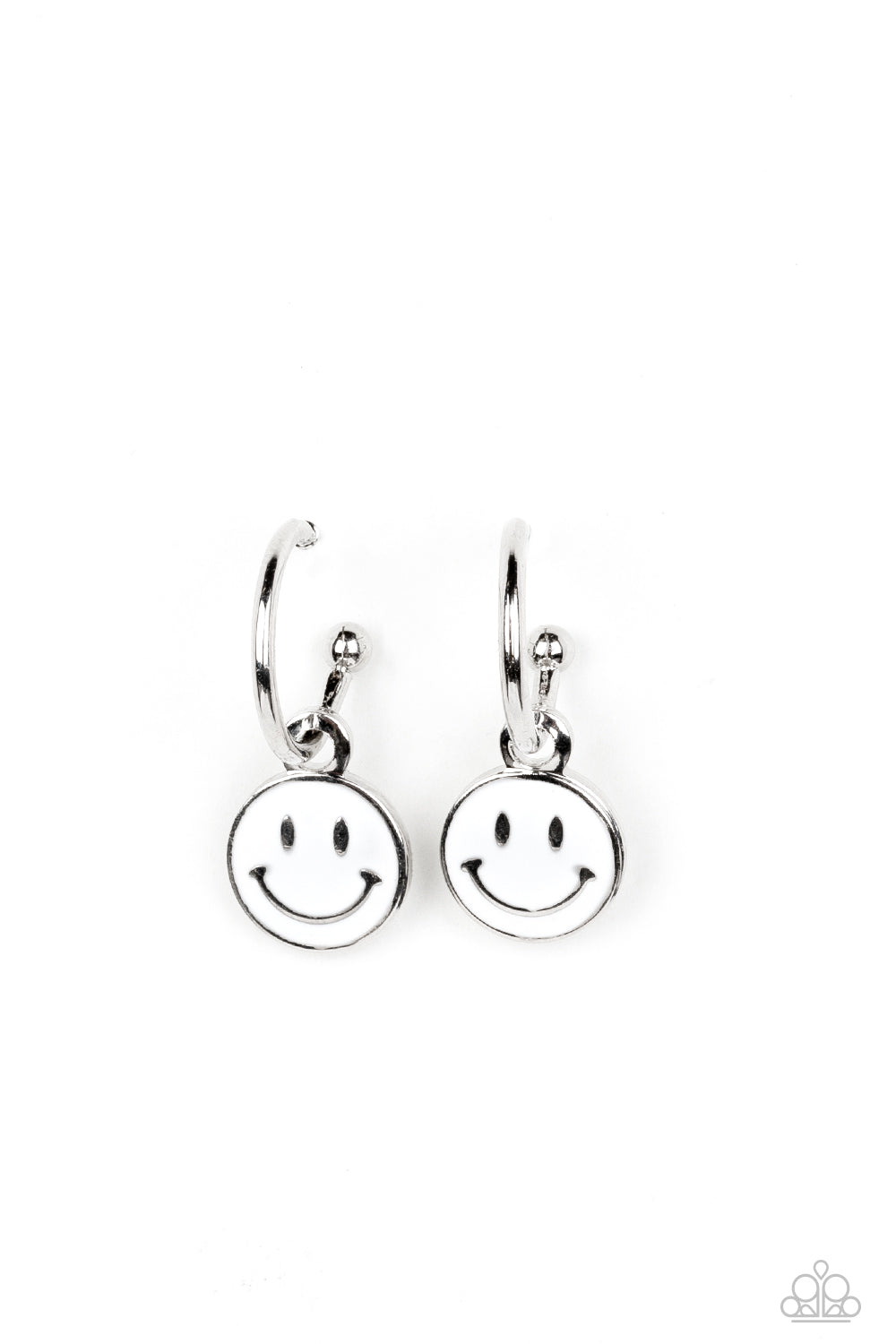 Subtle Smile - White Earrings - Paparazzi Accessories