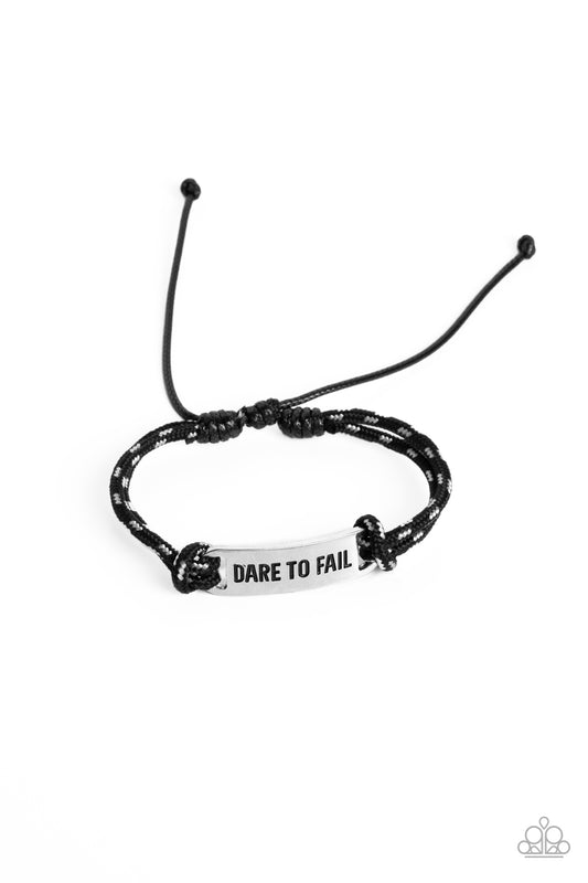 Dare to Fail - Black Bracelet - Paparazzi Accessories