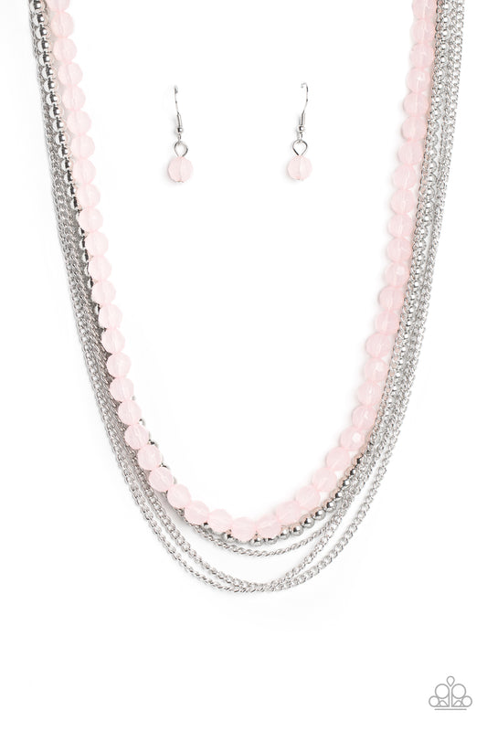 Boardwalk Babe - Pink Necklace - Paparazzi Accessories