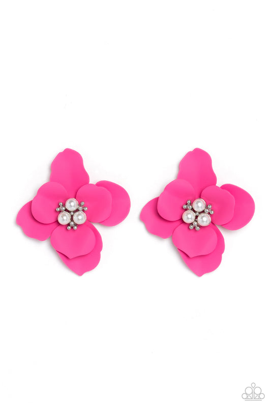 Jovial Jasmine - Pink Earrings - Paparazzi Accessories
