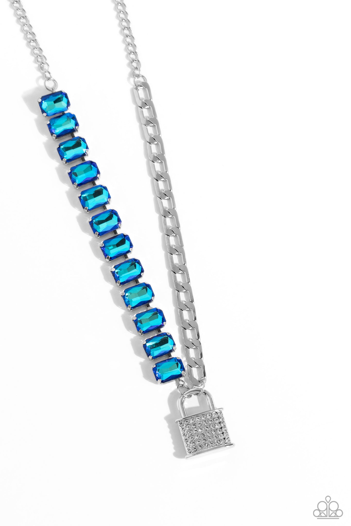 LOCK and Roll - Blue Necklace - Paparazzi Accessories