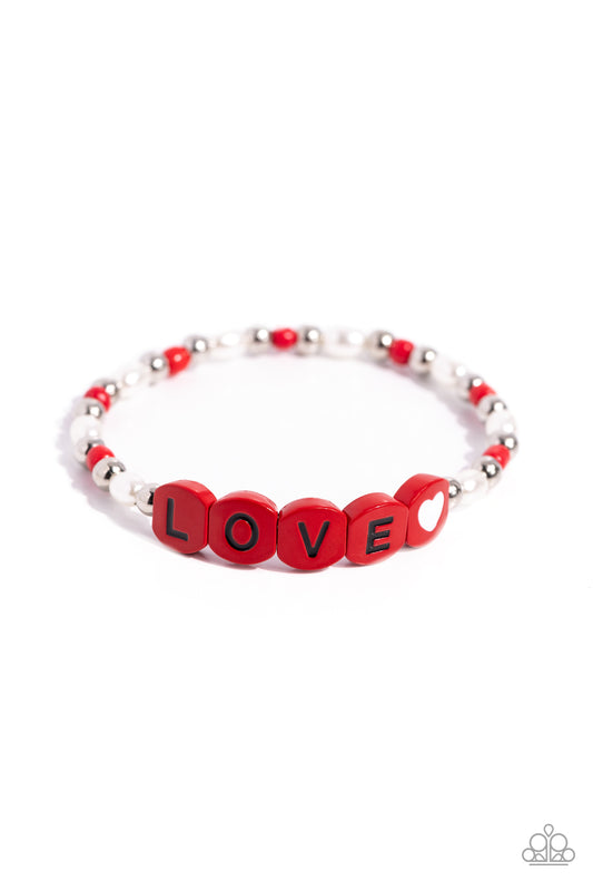 Love Language - Red Bracelet -Paparazzi Accessoreis