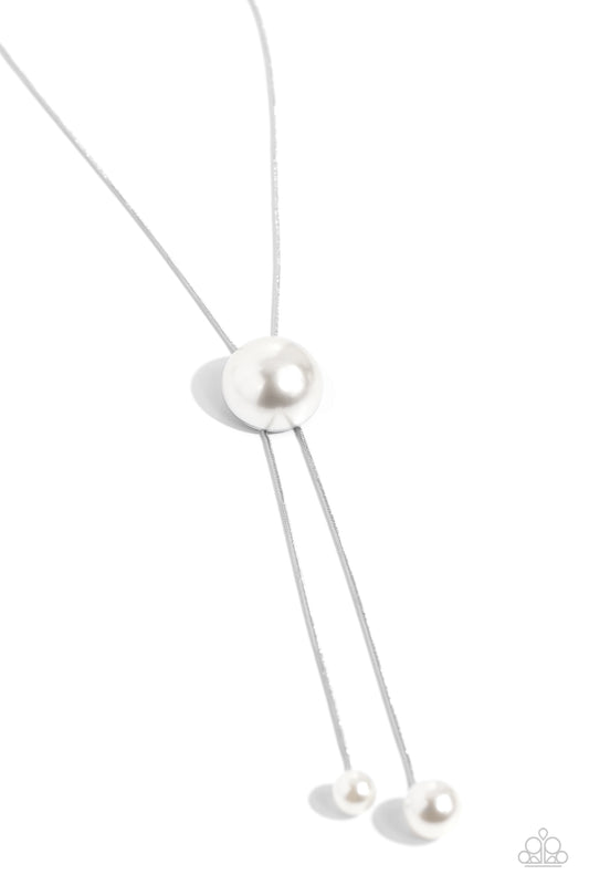Corporate Couture - White Necklace - Paparazzi Accessories