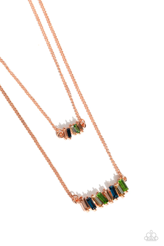 Easygoing Emeralds - Copper Necklace - Paparazzi Accessoreis